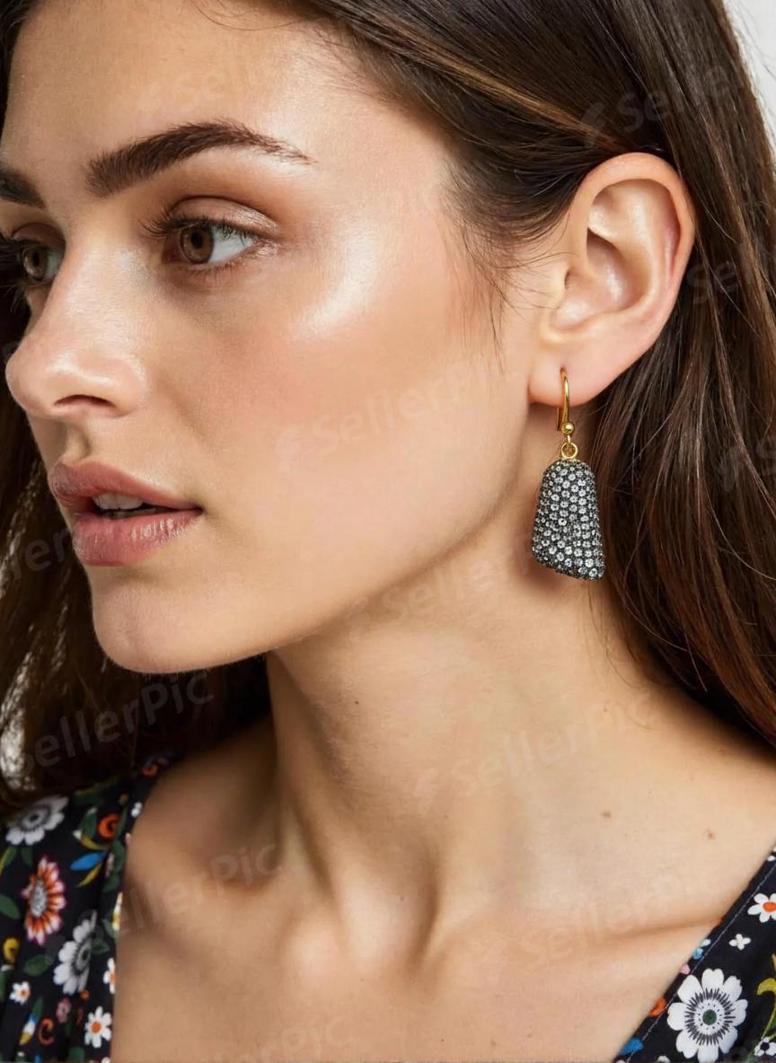 Dew drop Dahlia topaz petal earrings