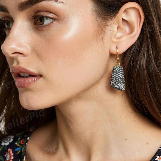 Dew drop Dahlia topaz petal earrings