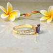 Princess Cut Amethyst Moissanite ring