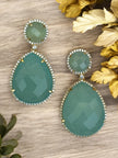 Mint blossom aqua green dangle earrings