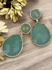 Mint blossom aqua green dangle earrings