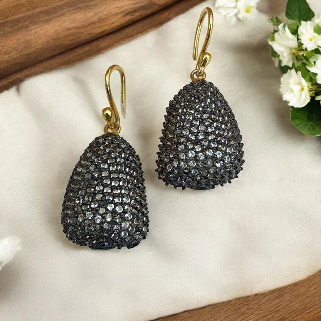 Dew drop Dahlia topaz petal earrings