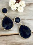 Blue Iris twilight dangle earrings