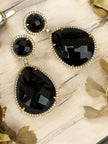 Midnight dahlia Black dangle earrings