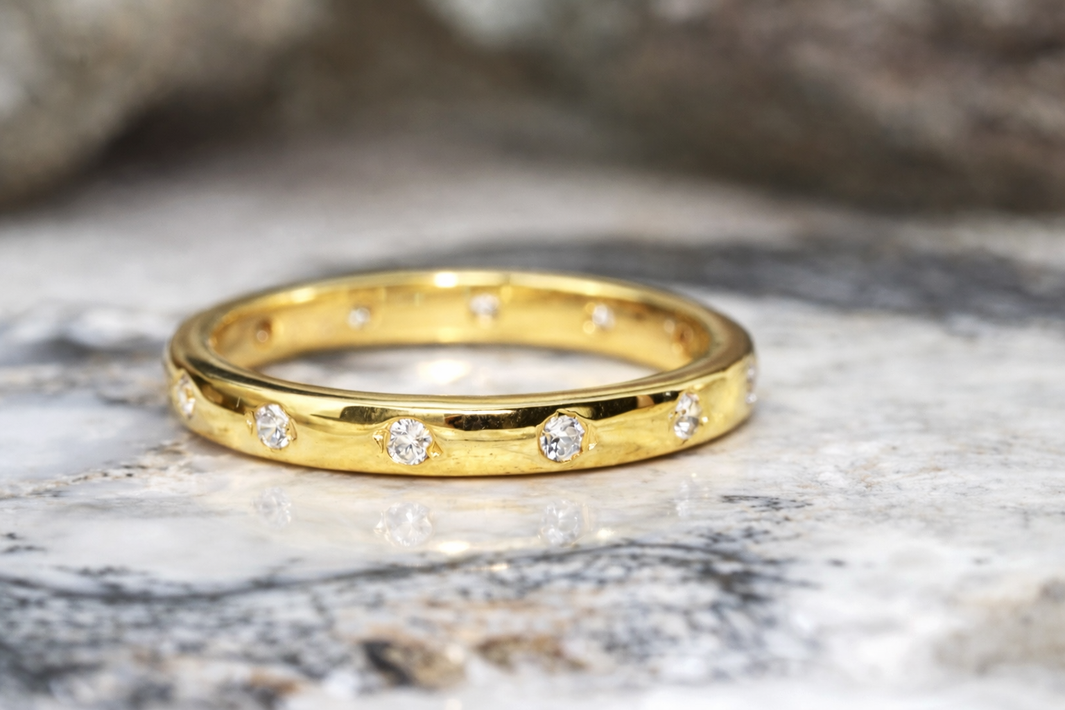 Moissanite Diamond Eternity Band Ring Gold 8