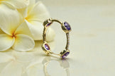 Natural Amethyst four stone Band Dainty Ring