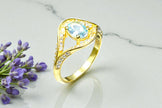 Aqua marine Evil eye Ring RG-GM-AQ-SL-028