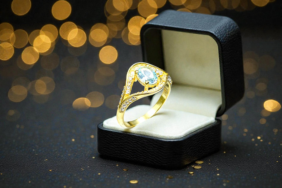 Aqua marine Evil eye Ring RG-GM-AQ-SL-028
