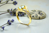 Aqua marine Evil eye Ring RG-GM-AQ-SL-028
