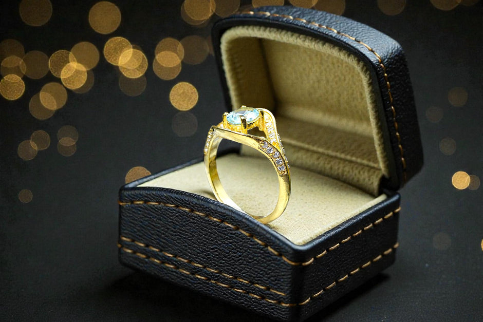 Aqua marine Evil eye Ring RG-GM-AQ-SL-028