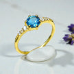 Round Cut Natural Blue Topaz Art Deco Ring RG-GM-BT-SL-030
