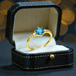 Round Cut Natural Blue Topaz Art Deco Ring RG-GM-BT-SL-030