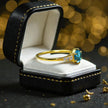Round Cut Natural Blue Topaz Art Deco Ring RG-GM-BT-SL-030