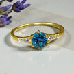 Round Cut Natural Blue Topaz Art Deco Ring RG-GM-BT-SL-030