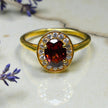 Natural Garnet Halo Ring RG-GM-GR-SL-039