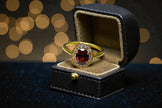 Natural Garnet Halo Ring RG-GM-GR-SL-039