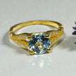 Round Cut Natural aqua marine Art Deco Ring RG-GM-AQ-SL-027