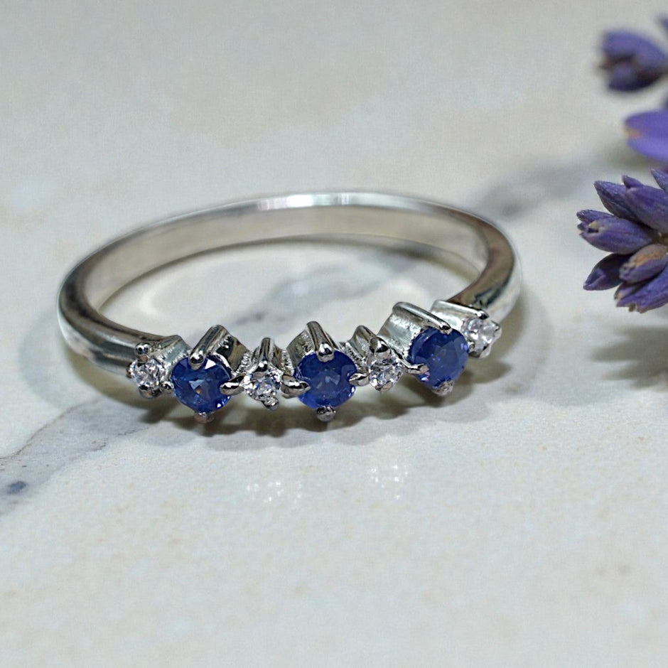 Round Cut Natural Blue Sapphire Eternity Band RG-GM-BS-SL-037