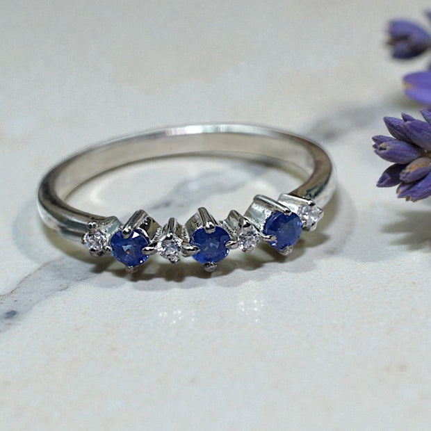 Round Cut Natural Blue Sapphire Eternity Band RG-GM-BS-SL-037