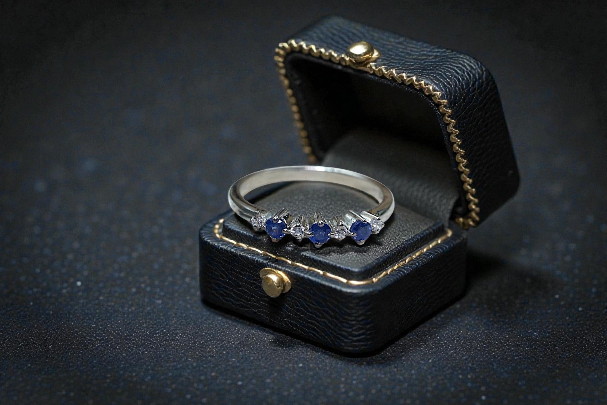 Round Cut Natural Blue Sapphire Eternity Band RG-GM-BS-SL-037