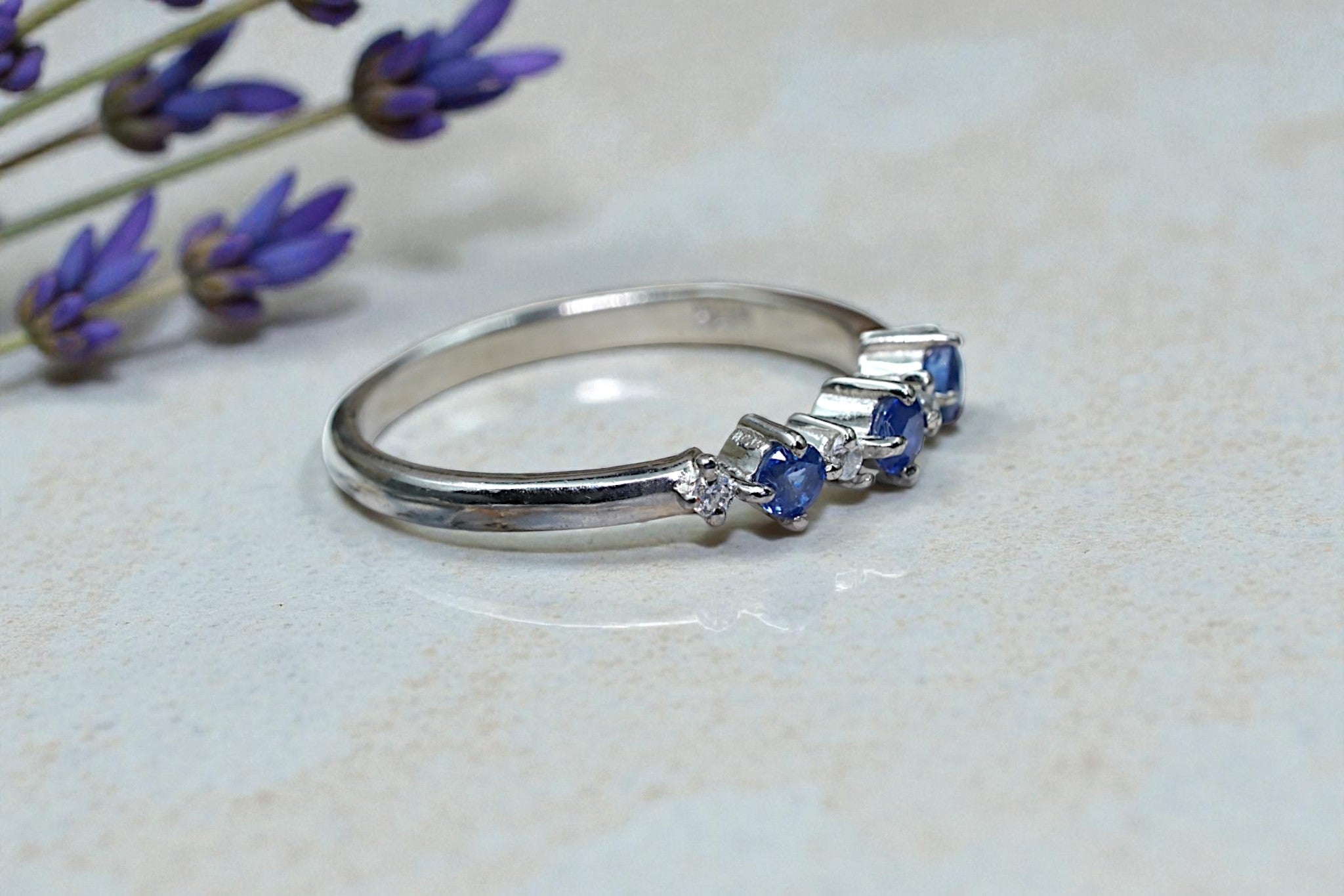 Round Cut Natural Blue Sapphire Eternity Band RG-GM-BS-SL-037