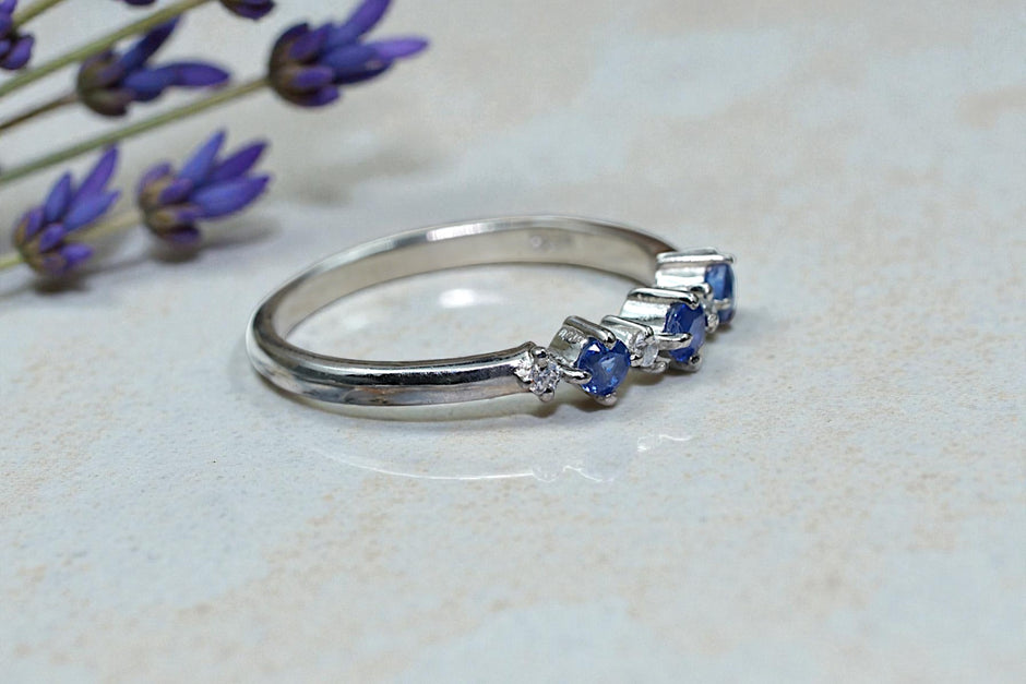 Round Cut Natural Blue Sapphire Eternity Band RG-GM-BS-SL-037