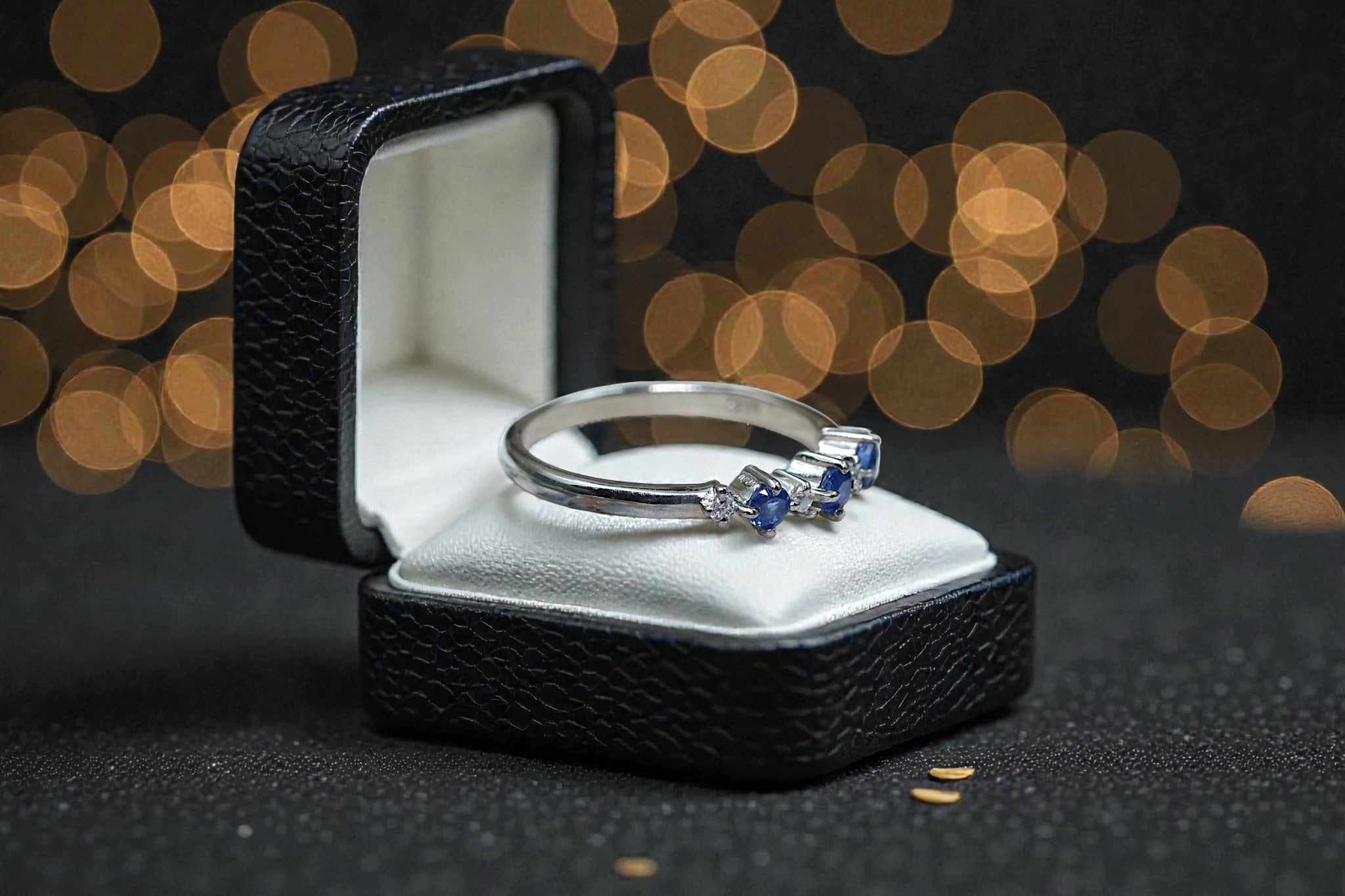 Round Cut Natural Blue Sapphire Eternity Band RG-GM-BS-SL-037