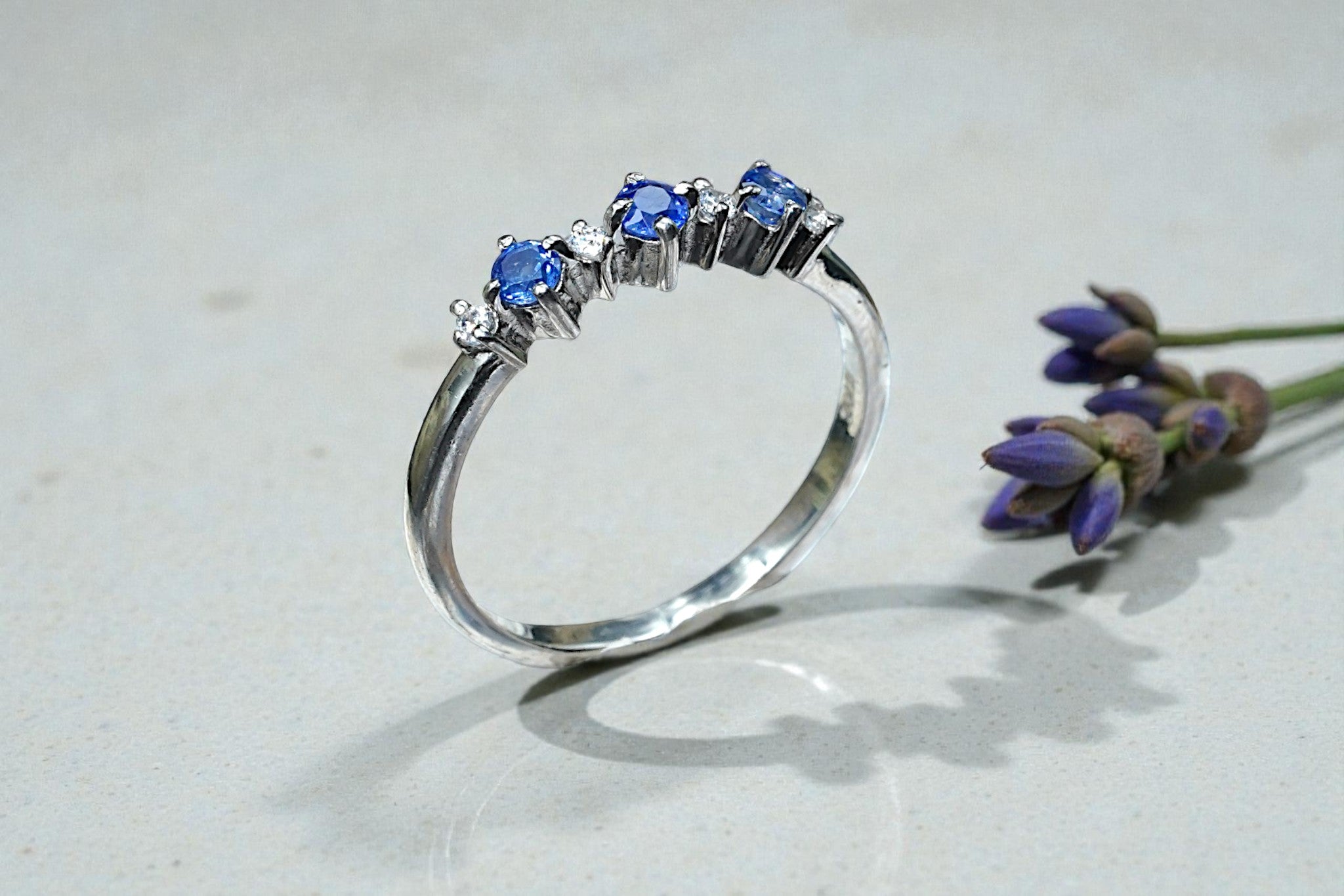 Round Cut Natural Blue Sapphire Eternity Band RG-GM-BS-SL-037