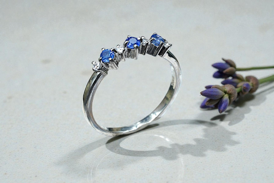 Round Cut Natural Blue Sapphire Eternity Band RG-GM-BS-SL-037
