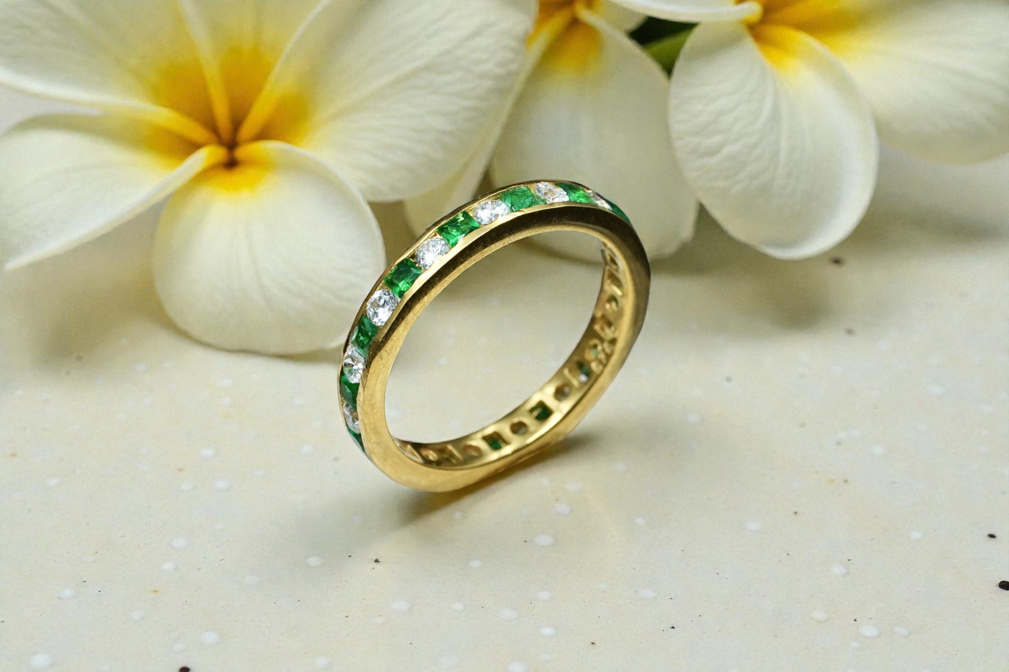 Emerald Moissanite Eternity Band
