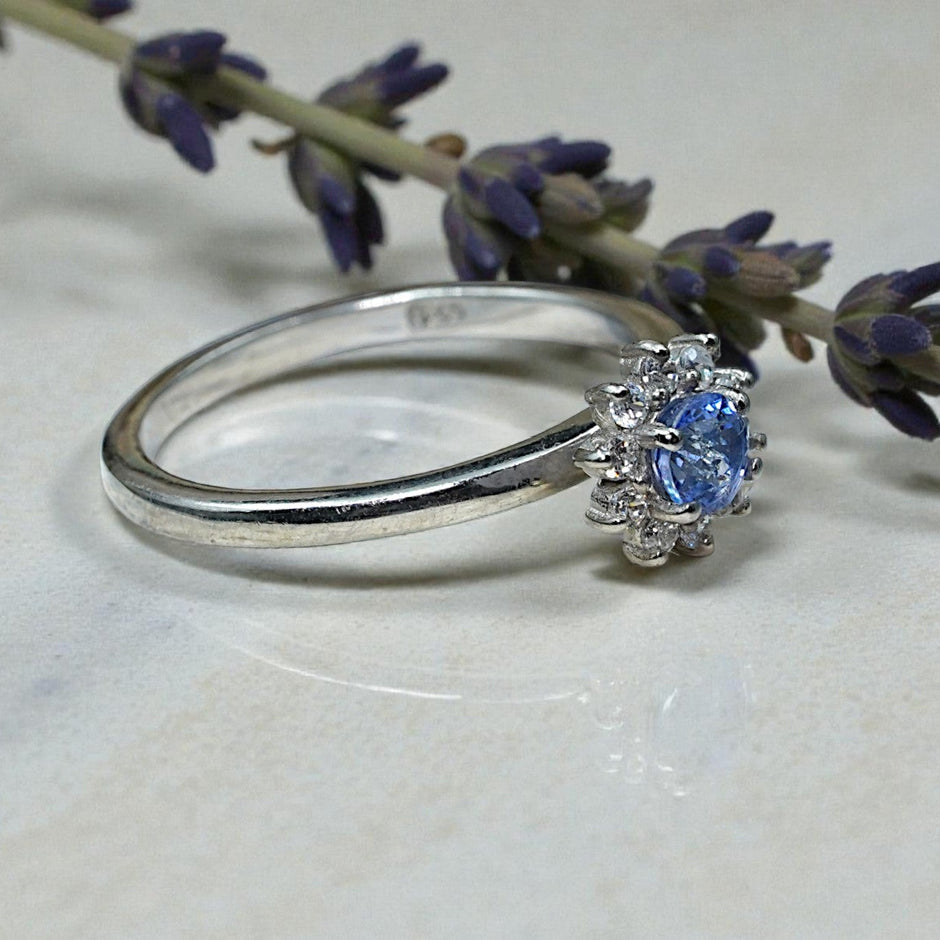 Natural Blue Topaz Art Deco  Ring RG-GM-BT-SL-033