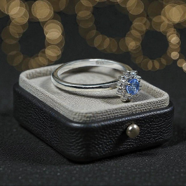 Natural Blue Topaz Art Deco  Ring RG-GM-BT-SL-033