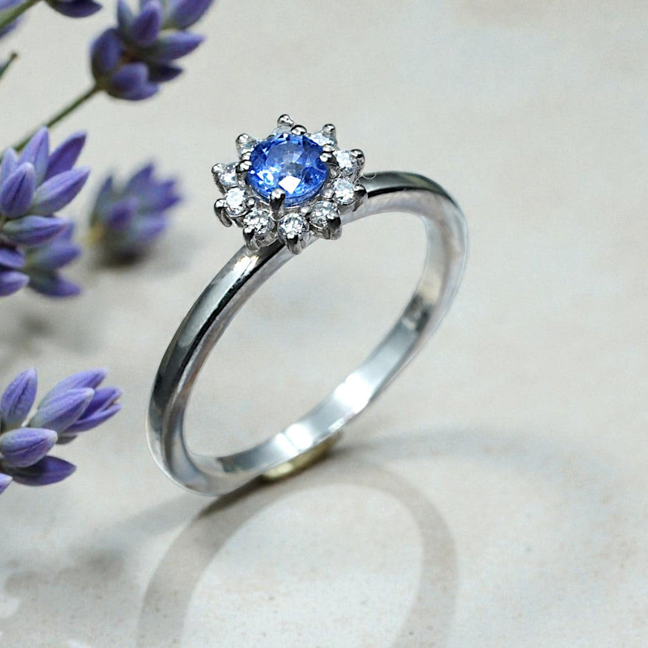 Natural Blue Topaz Art Deco  Ring RG-GM-BT-SL-033