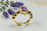 Oval Cut Natural Lavender Amethyst Bridal Ring RG-SL-GM-AT-001