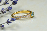 Natural Blue Topaz Dainty Ring RG-GM-BT-SL-034