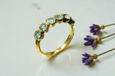 Round Cut Natural Blue Topaz Eternity Band RG-GM-BT-SL-036