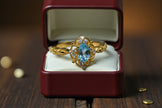 Oval Cut Natural Blue Topaz Bridal Ring RG-SL-GM-BT-002