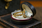 Oval Cut Natural Blue Topaz Bridal Ring RG-SL-GM-BT-002