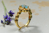 Oval Cut Natural Blue Topaz Bridal Ring RG-SL-GM-BT-002