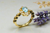 Oval Cut Natural Blue Topaz Bridal Ring RG-SL-GM-BT-002