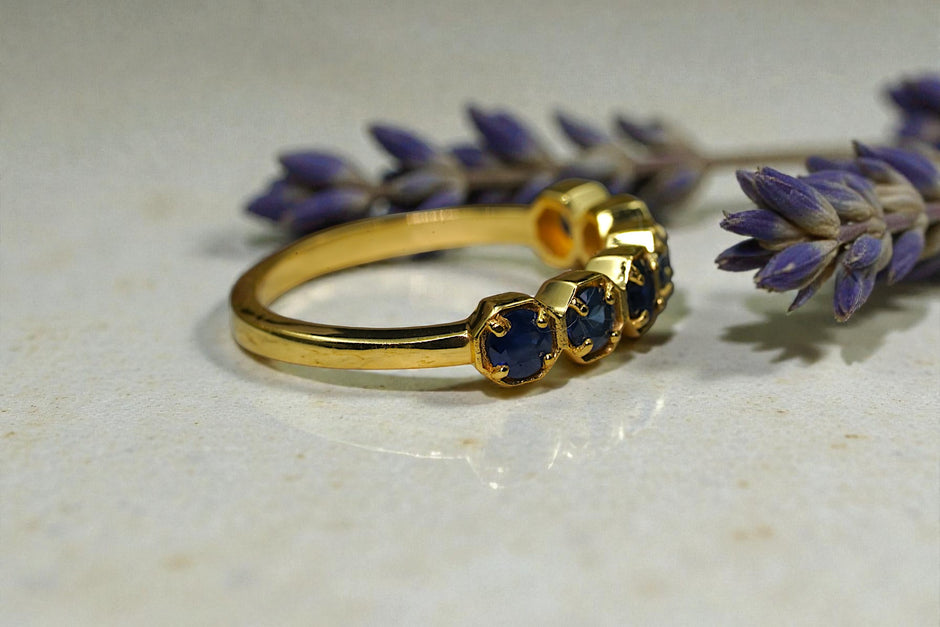 Round Cut Natural Blue Sapphire Eternity Band RG-GM-BS-SL-038