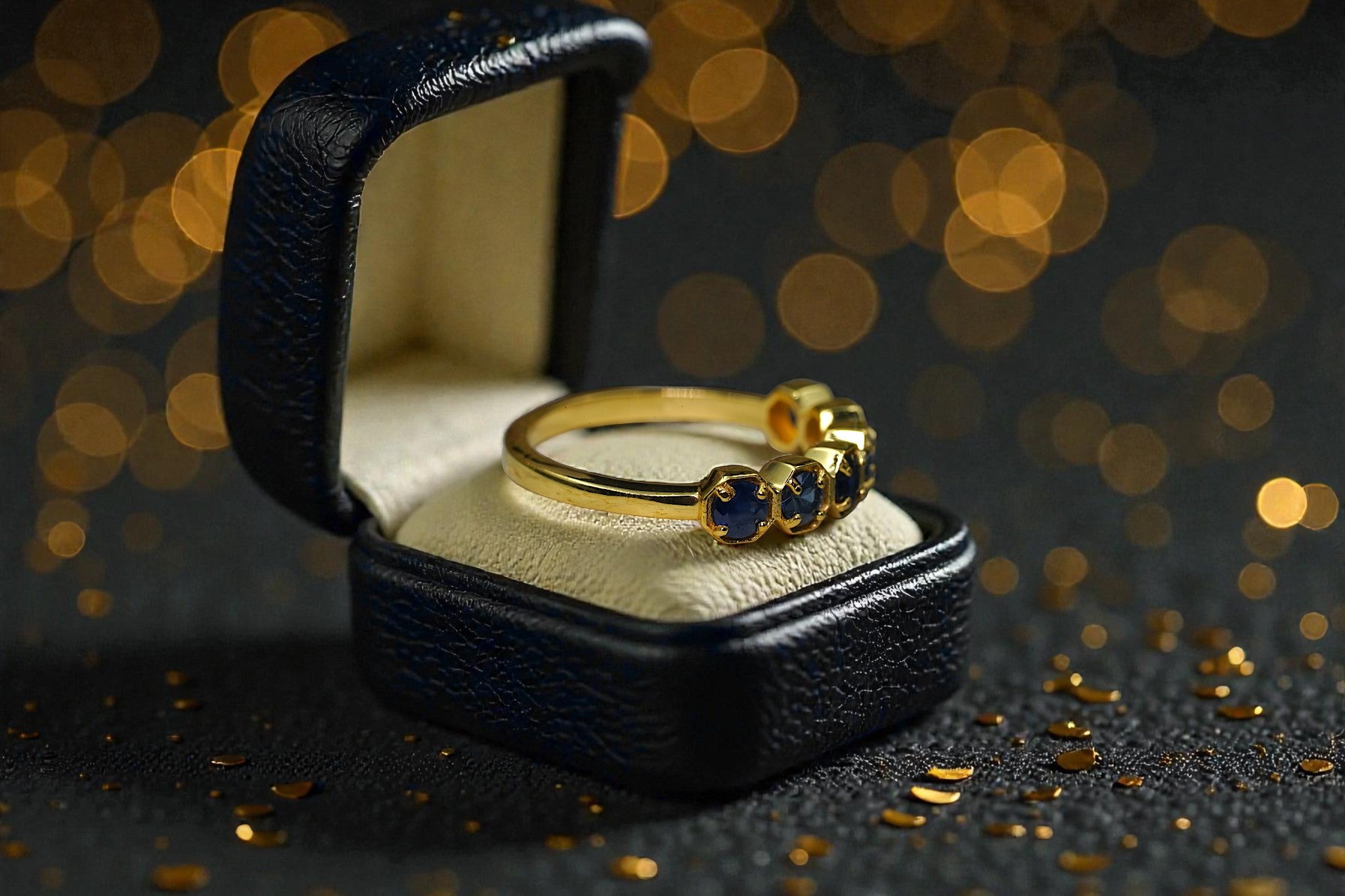 Round Cut Natural Blue Sapphire Eternity Band RG-GM-BS-SL-038