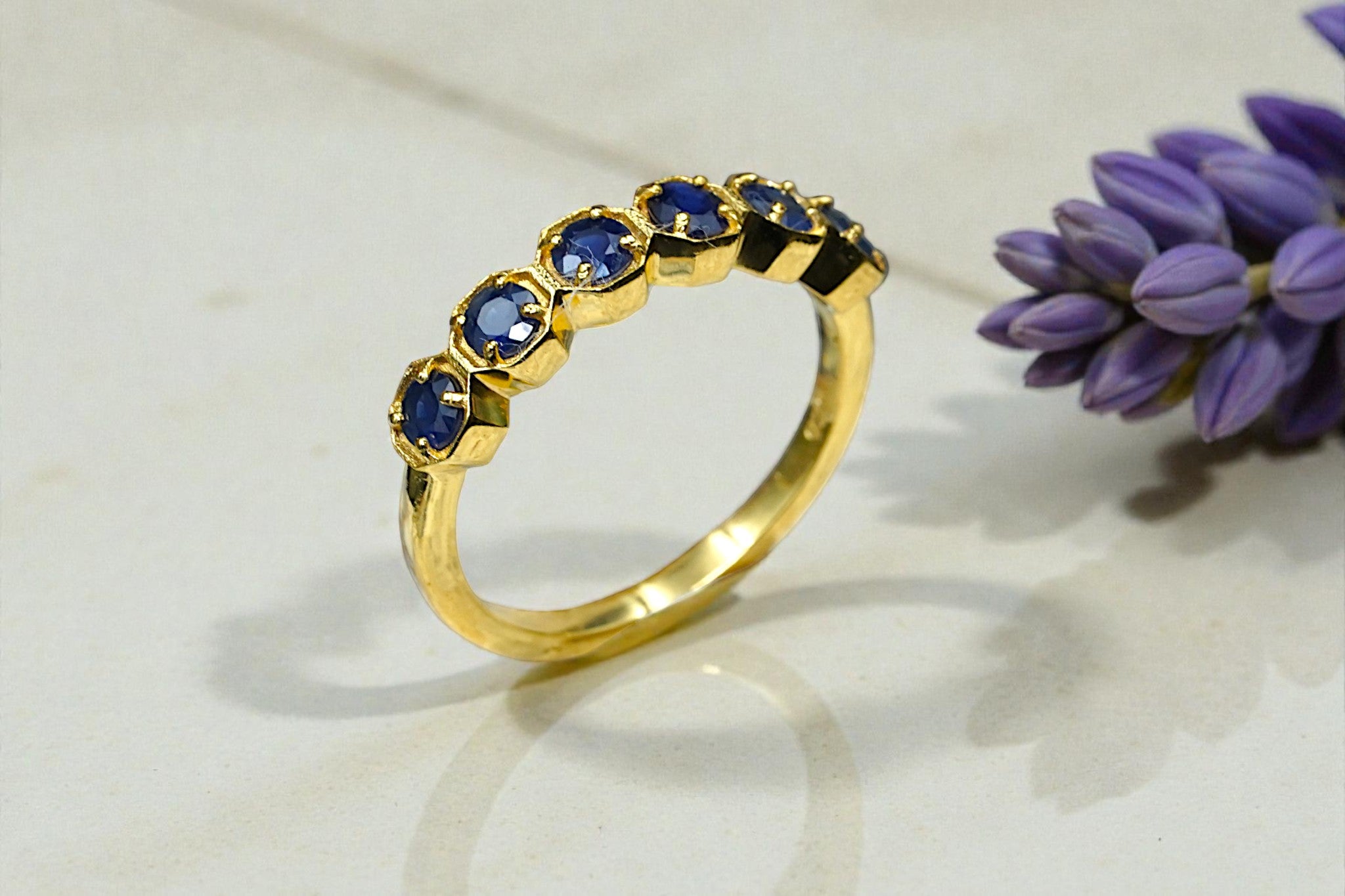 Round Cut Natural Blue Sapphire Eternity Band RG-GM-BS-SL-038