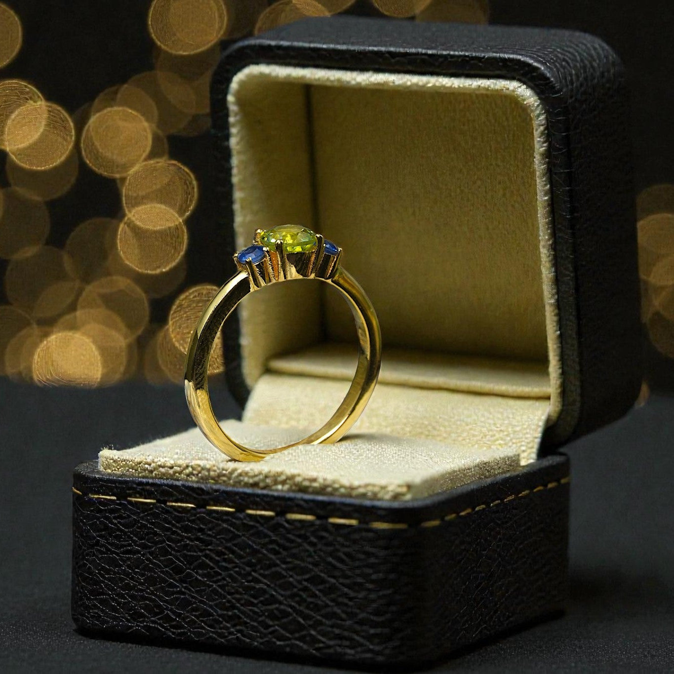 Natural Peridot Trinity ring RG-GM-PD-SL-035