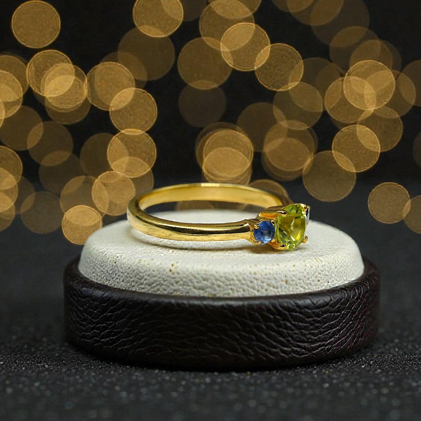 Natural Peridot Trinity ring RG-GM-PD-SL-035