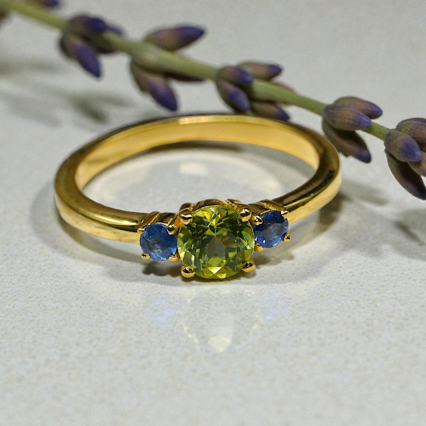 Natural Peridot Trinity ring RG-GM-PD-SL-035