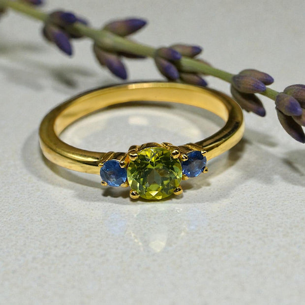 Natural Peridot Trinity ring RG-GM-PD-SL-035