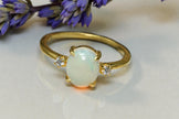 Oval Cut Natural opal Bridal Ring RG-SL-GM-OP-004