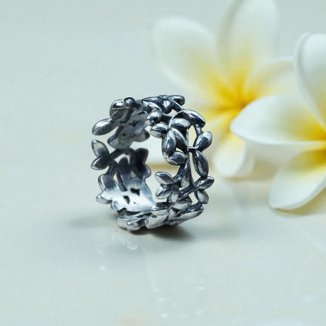 Nature Inspired 925 Sterling Silver Ring Band RG-OX-SL-009