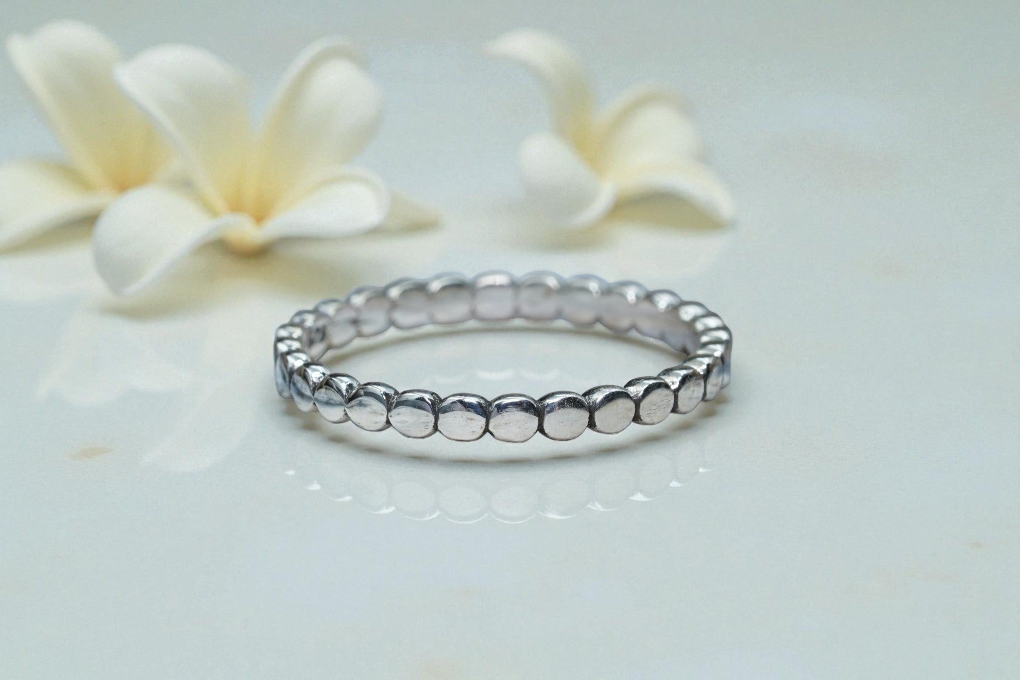 Beaded Eternity 925 sterling silver Ring  Band RG-OX-SL-011
